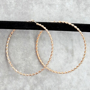 Rose Gold Large Spiral Hoop Dangle‎ Earrings Boho Retro Fashion Jewelry JB2-83